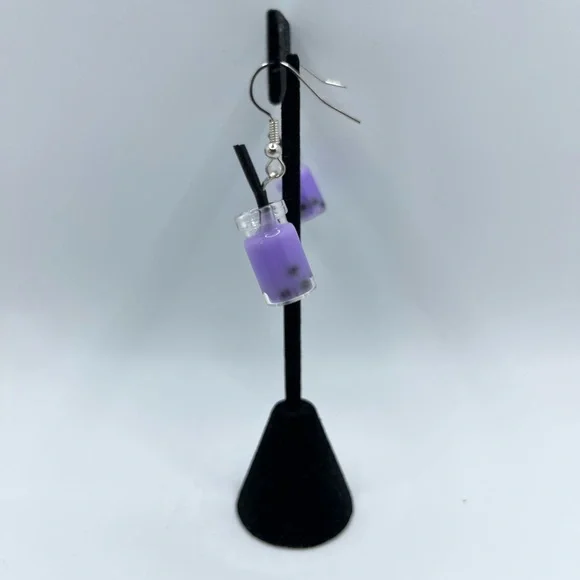 3 for $20 Purple Boba Tea Acrylic Dangle Earrings “You Pick 3” - Picture 4 of 6